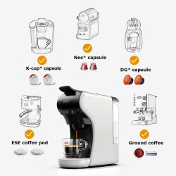 HIBREW 4-en-1 : cafetière automatique avec mousseur à lait et plateau